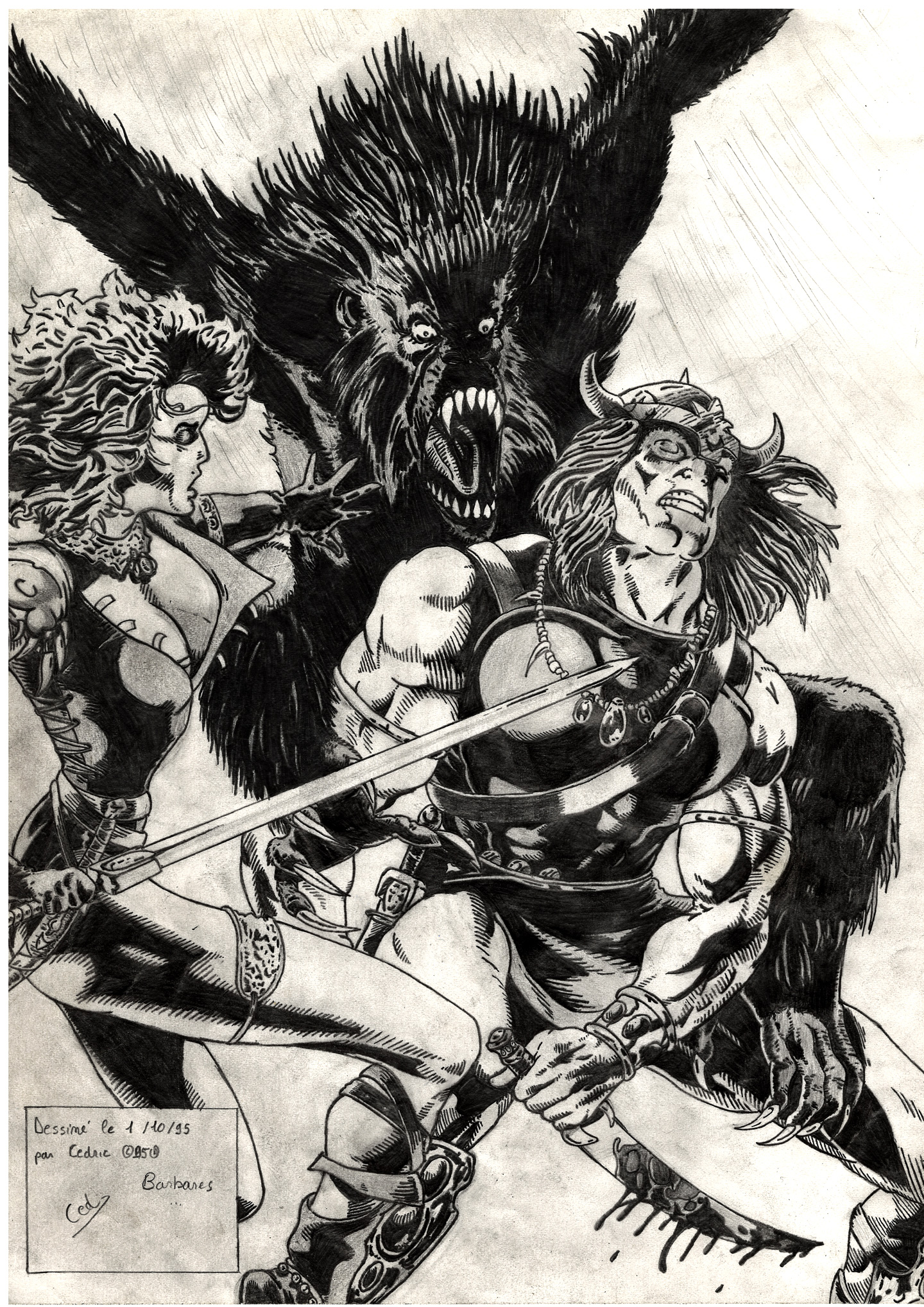 A drawing about Conan from Marvel Comics