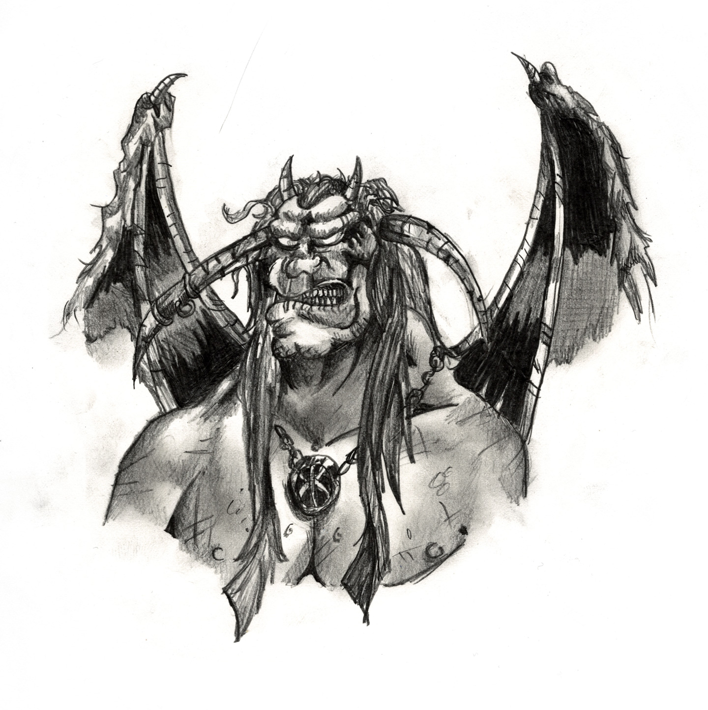 A drawing about a demon from Warcraft II
