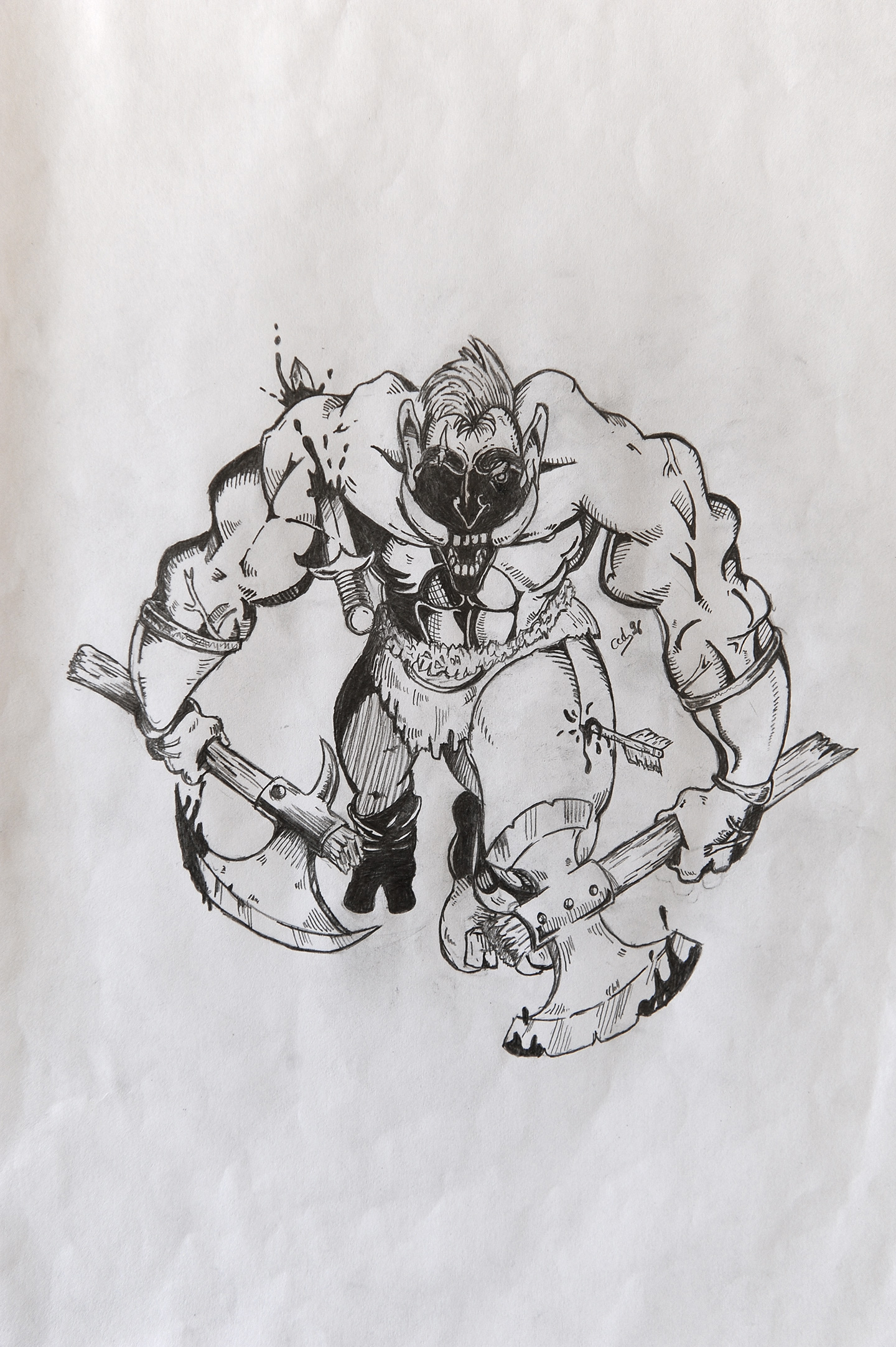 A drawing about an orc from Warcraft II