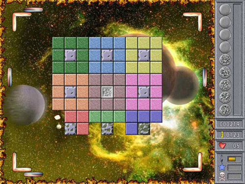 Capture écran du jeu Cosmic bug (niveau avec l’image Nebuleuse)